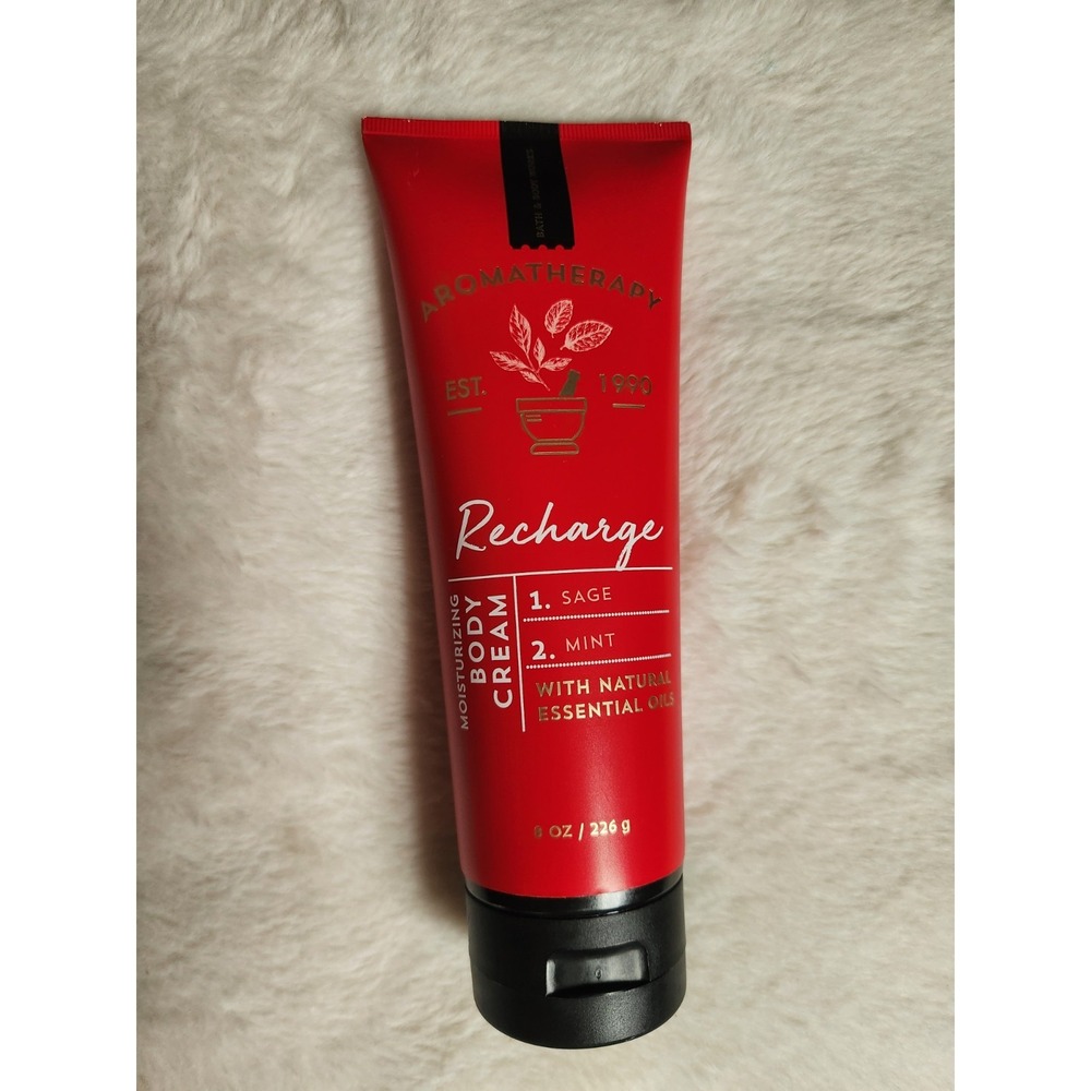 Bath & Body Works Aromatherapy RECHARGE SAGE MINT Body Cream 8 oz Retired